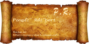 Pongó Róbert névjegykártya